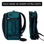 ECOHUB Travel Backpack 18x14x8 Spirit Airlines Personal Item Bag Carry On Backpack 13 Pockets Large Work Casual Daypack for men Airline Approved Waterproof Gym Backpack with Charging Port, Blue Green