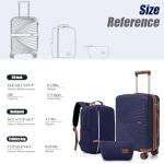 Eeeza Luggage Sets 3 Piece, Suitcases with Wheels, ABS Hard Case Luggage with TSA Lock Spinner Wheels, Carry On Luggage Set (20inch)