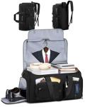 RAINSMORE Convertible Garment Bags for Travel, 45L Garment Duffle bag for Hanging Clothes, 3 in 1 Suit Travel Bag for Business Trips with Shoulder Strap, Carry On Suit Luggage for Men Women, Black