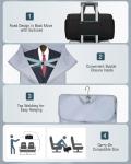 RAINSMORE Convertible Garment Bags for Travel, 45L Garment Duffle bag for Hanging Clothes, 3 in 1 Suit Travel Bag for Business Trips with Shoulder Strap, Carry On Suit Luggage for Men Women, Black