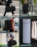 RAINSMORE Convertible Garment Bags for Travel, 45L Garment Duffle bag for Hanging Clothes, 3 in 1 Suit Travel Bag for Business Trips with Shoulder Strap, Carry On Suit Luggage for Men Women, Black