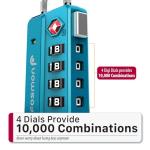 Fosmon Luggage Locks TSA Approved for Luggage & Suitcase, 4 Digit Mini Cable Locks Long Wire Padlock with 4 Combinations and Easy Reset Switch for Travel, Gym Locker, Gun Case, Backpack Zipper- 4 Pack