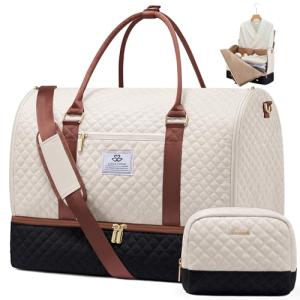 LOVEVOOK 2 in 1 Garment Bag for Women with Shoe Pouch, Convertible Hanging Suit Bag Suitcase, Carry On Travel Duffel Bag with Toiletry Bag, Waterproof Weekender Bag for Business, Trip, Wedding