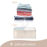 DIMJ Packing Cubes for Travel - Organizer Bags Set for Carry on Suitcase Lightweight Travel Cubes for luggage with Large Toiletries Bag (Cream)