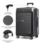 Travelpro Platinum Elite Hardside Expandable Checked Luggage, 8 Wheel Spinner, TSA Lock, Hard Shell Polycarbonate Suitcase, Shadow Black, Checked Medium 25-Inch