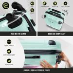 Kenneth Cole REACTION Out of Bounds Lightweight Hardshell 4-Wheel Spinner Luggage, Mint Blue, 20-Inch Carry On