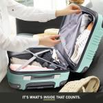 Kenneth Cole REACTION Out of Bounds Lightweight Hardshell 4-Wheel Spinner Luggage, Mint Blue, 20-Inch Carry On