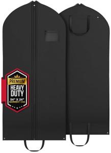 Heavy Duty Travel Garment Bag for Hanging Clothes, Suits, Dresses, Fur Coats & Dress Shirts - Suit Bag for Men - Storage Dress Bags for Women - Carry Handle Garment Bags for Travel 24"x55"