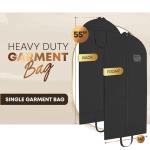 Heavy Duty Travel Garment Bag for Hanging Clothes, Suits, Dresses, Fur Coats & Dress Shirts - Suit Bag for Men - Storage Dress Bags for Women - Carry Handle Garment Bags for Travel 24"x55"