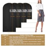 47-Inch Garment Bags Covers,Hanging Clothes Bag, Suit Cover Bags with Clear Window for Hanging Closet Clothes Storage and Travel (Black-47Inch)