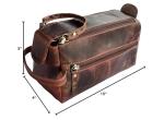 RUSTIC TOWN Leather Toiletry Bag for Men - Hygiene Organizer Travel Dopp Kit (Walnut Brown)