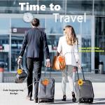 ZOUITY Cute Leather Luggage Tag Holder with Airtag Case Set,Hidden Compartment for AirTag Travel Suitcase Tracking Case with Stainless Steel Loop,Name ID Label(Sunflower)