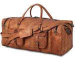 Large 32 inch duffel bags for men holdall leather travel bag overnight gym sports weekend bag