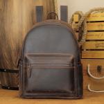 Crazy Horse Leather Backpack for Men - Durable & Spacious Vintage Style Cowhide Business Travel Rucksack