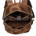 Crazy Horse Leather Backpack for Men - Durable & Spacious Vintage Style Cowhide Business Travel Rucksack