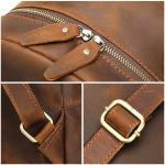 Crazy Horse Leather Backpack for Men - Durable & Spacious Vintage Style Cowhide Business Travel Rucksack
