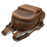 Crazy Horse Leather Backpack for Men - Durable & Spacious Vintage Style Cowhide Business Travel Rucksack