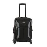 Rockland Pasadena Softside Spinner Wheel Luggage, Black/Gray, Carry-On 20-Inch