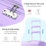 LARVENDER Luggage Sets 3 Piece with Duffel Bag Hardside PP Carry On Suitcase with 360° Spinner Wheels TSA Lock Luggage Sets for Women, Lavender