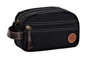 Timberland Men's Toiletry Bag Canvas Travel Kit Organizer, black, One Size