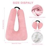 MROUEN Car Pillow for Kids – Comfort Travel Pillow for Car – Soft Cotton Support Cushion for Children and Adults on Long Trips (Pink)