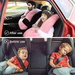 MROUEN Car Pillow for Kids – Comfort Travel Pillow for Car – Soft Cotton Support Cushion for Children and Adults on Long Trips (Pink)