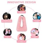 MROUEN Car Pillow for Kids – Comfort Travel Pillow for Car – Soft Cotton Support Cushion for Children and Adults on Long Trips (Pink)