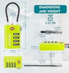 ANVIL 4 Digit Luggage Locks, TSA Locks for Luggage, Advanced TSA008 core, Alert Indicator for Your Travel Lock, Suitcase Lock.(3, 3 Colors)