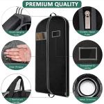 BALEINE 1PK Heavy Duty Garment Bag with Shoe Storage Travel Bag for Dresses, Suit, Coats Travel Essential (60", Black)