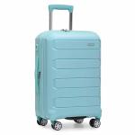 Traveler's Choice Pagosa Indestructible Hardshell Expandable Spinner Luggage, Baby Blue, 22-Inch Carry-on