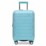 Traveler's Choice Pagosa Indestructible Hardshell Expandable Spinner Luggage, Baby Blue, 22-Inch Carry-on