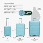 Traveler's Choice Pagosa Indestructible Hardshell Expandable Spinner Luggage, Baby Blue, 22-Inch Carry-on