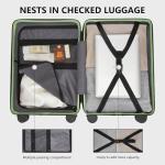 Hulsin Carry On Luggage with TSA Lock, Carry on Suitcase 22x14x9 Airline Approved, Carry-on luggage with 360° Spinner Wheels, Hardside 20 Inch Lightweight Hard Shell Suitcase (Green, 20-Inch)