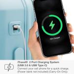 Traveler's Choice Pagosa Indestructible Hardshell Expandable Spinner Luggage, Baby Blue, 22-Inch Carry-on