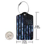 Set of 2 Luggage Tag for Suitcases Tie dye PU Leather Luggage Tag with Full Back Privacy Name ID Card Fun Laggage Tags