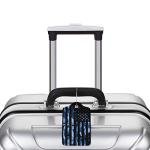 Set of 2 Luggage Tag for Suitcases Tie dye PU Leather Luggage Tag with Full Back Privacy Name ID Card Fun Laggage Tags