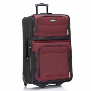 Travel Select Amsterdam Softside Expandable Rolling Luggage, Lightweight 2-Wheel Check-In Suitcase with Push-Button Handle, Burgundy, 29" Large