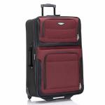 Travel Select Amsterdam Softside Expandable Rolling Luggage, Lightweight 2-Wheel Check-In Suitcase with Push-Button Handle, Burgundy, 29" Large