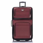Travel Select Amsterdam Softside Expandable Rolling Luggage, Lightweight 2-Wheel Check-In Suitcase with Push-Button Handle, Burgundy, 29" Large