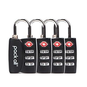 pack all TSA Approved Luggage Lock, Inspection Indicator, Alloy Body, 3 Digit Combination Padlocks, Travel Lock for Suitcases & Bag, Travel Accessories (4 Pack)