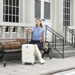 Hulsin 20 Inch Expandable Carry on Luggage, Hardside Lightweight Spinner Suitcase TSA Lock, 22x14x9 Airline Approved Hard Shell Expandable Travel Luggage with 20% More Capacity (Green, 20 Inch)