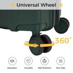 Hulsin 20 Inch Expandable Carry on Luggage, Hardside Lightweight Spinner Suitcase TSA Lock, 22x14x9 Airline Approved Hard Shell Expandable Travel Luggage with 20% More Capacity (Green, 20 Inch)