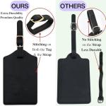 Luggage Tag PU Leather for Suitcase Baggage Handbag Travel Bag Label Suitcase Tag Label Tag w. Name Card & Privacy Cover (H)