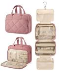 BAGSMART HangingToiletry Bag for Women, Puffy Travel Toiletry Bag with Jewelry Organizer, Waterproof Cosmetic Makeup Bag Compartment, Toiletries Kit Set for Traveling, Accessories, Essentials (Large)