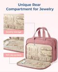 BAGSMART HangingToiletry Bag for Women, Puffy Travel Toiletry Bag with Jewelry Organizer, Waterproof Cosmetic Makeup Bag Compartment, Toiletries Kit Set for Traveling, Accessories, Essentials (Large)