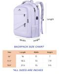 MATEIN Extra Large Laptop Backpack for Women, 50 L TSA Carry On with Multiple Organized Pockets, Anti Theft Water Resistant Travel Laptop Backpack Fits 18.4 In Computer, Light Purple