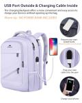 MATEIN Extra Large Laptop Backpack for Women, 50 L TSA Carry On with Multiple Organized Pockets, Anti Theft Water Resistant Travel Laptop Backpack Fits 18.4 In Computer, Light Purple
