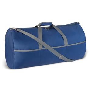 Amazon Essentials 32.4" Extra Large Foldable Nylon Duffel Bag for Travel/Storage with Zippered Pockets, 9254 Cubic Inch (150L), 50-LBS Capacity, Navy Blue (Previously Amazon Basics)