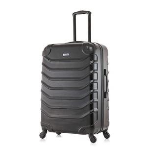 InUSA ENDURANCE Luggage with Spinner Wheels | Durable Lightweight Hardside Suitcase, Spacious Travel Bag with Handle and Trolley | 24-Inch Medium Checked Luggage | Black