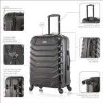 InUSA ENDURANCE Luggage with Spinner Wheels | Durable Lightweight Hardside Suitcase, Spacious Travel Bag with Handle and Trolley | 24-Inch Medium Checked Luggage | Black